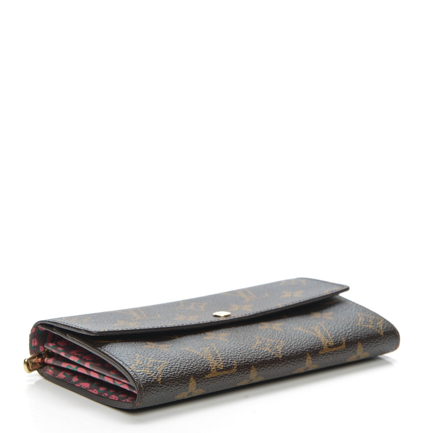 Monogram Leopard Sarah Wallet Rouge Fauviste