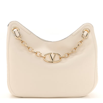 Valentino Garavani Nappa Maxi Vlogo Gate Hobo Bag Ivory 1 of 10