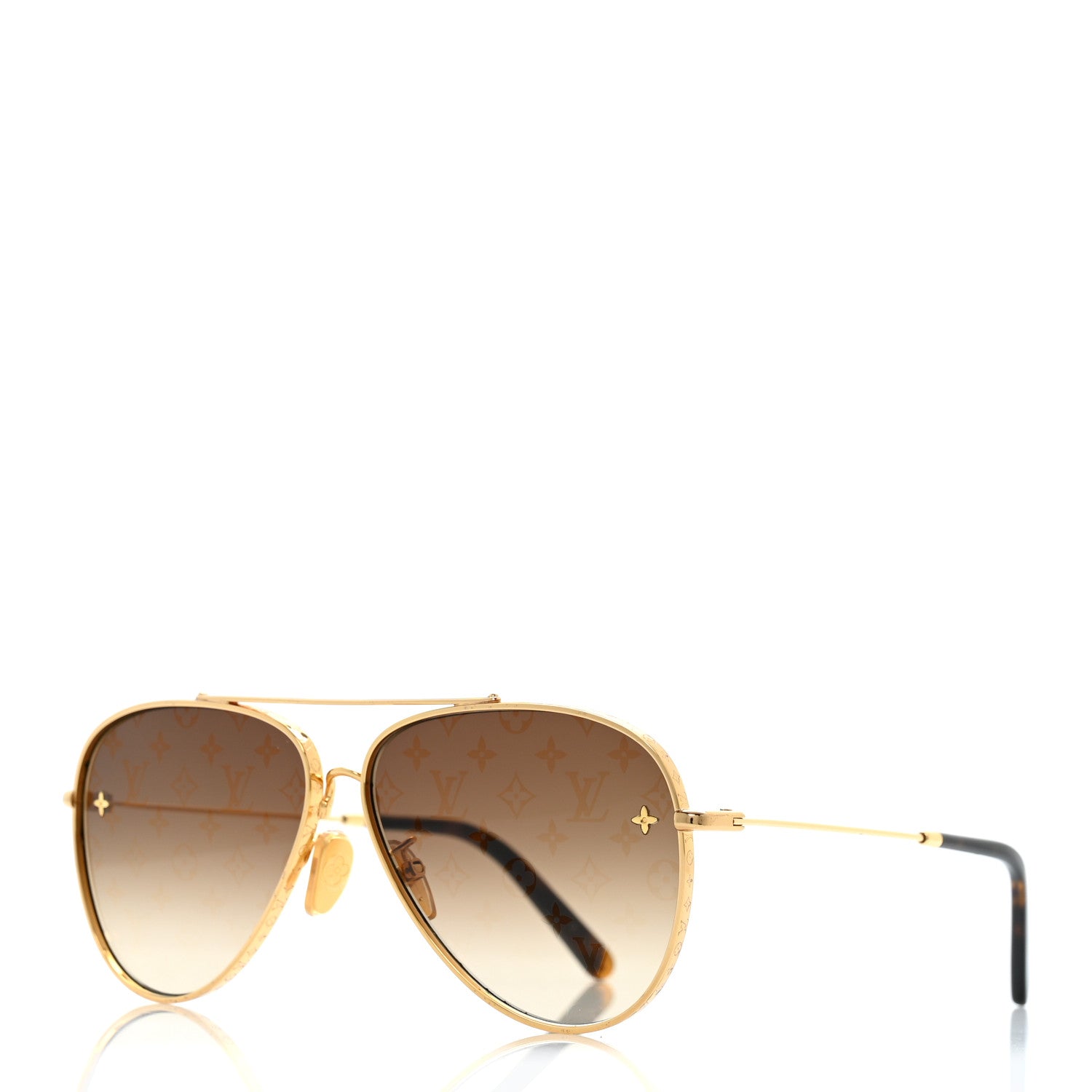 Louis Vuitton Metal The LV Pilot Sunglasses Z1619U Gradient Brown Monogram 1 of 7
