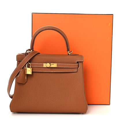 Hermes Togo Kelly Retourne 25 Gold 13 of 13