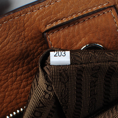 Prada Vitello Phenix Side Zip Shopping Tote Cannella 6 of 8