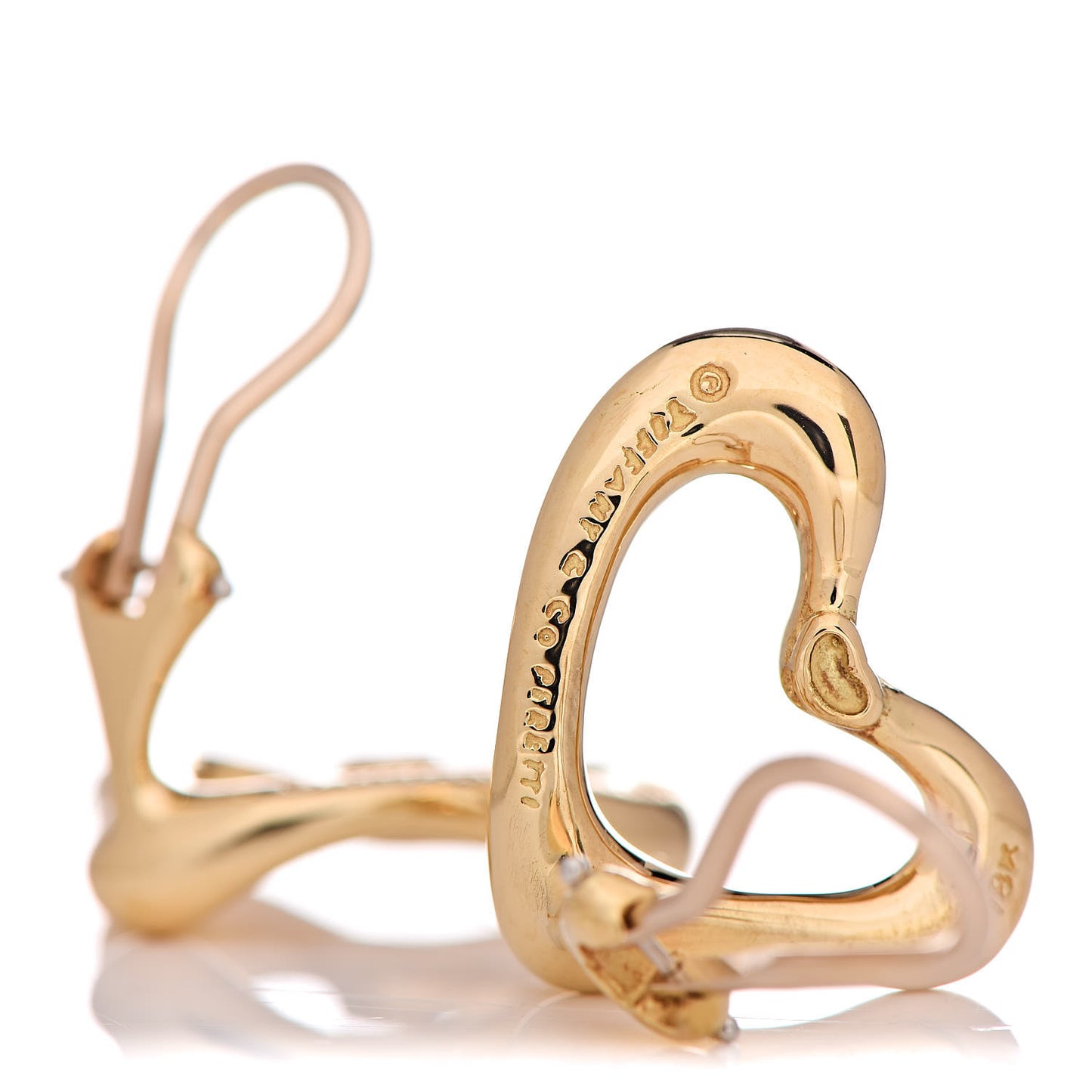 18K Yellow Gold 21mm Elsa Peretti Open Heart Clip-On Earrings