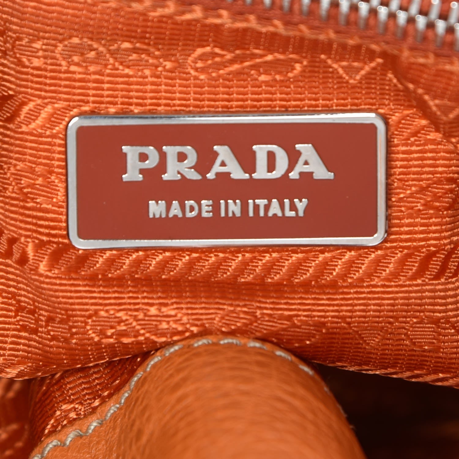 Prada Vitello Daino Drawstring Bucket Orange 6 of 8