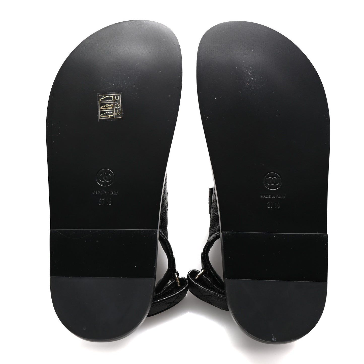 Grained Calfskin Velcro Dad Sandals 37.5 Black