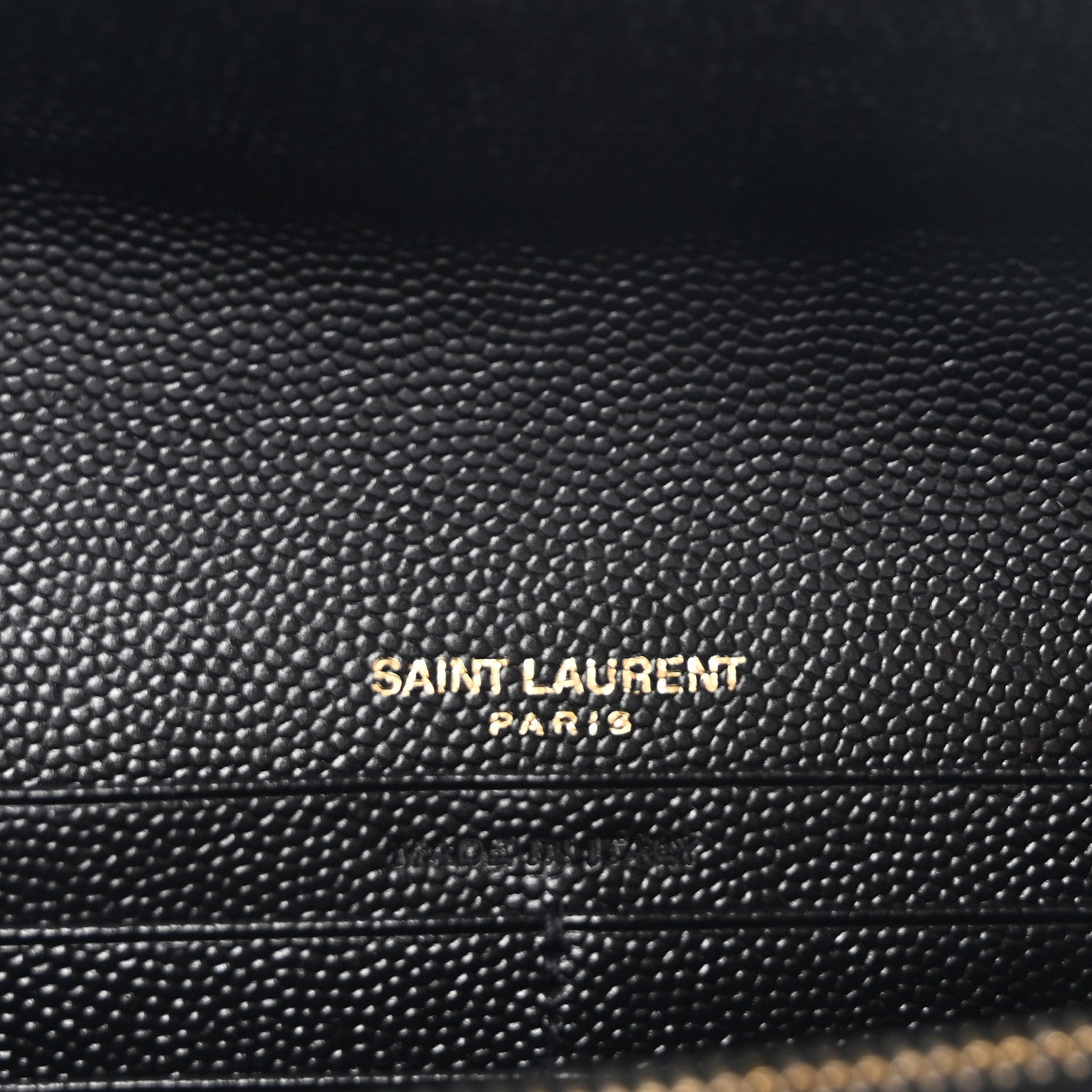 Saint Laurent Grain De Poudre Matelasse Chevron Monogram Flap Wallet Black 6 of 9