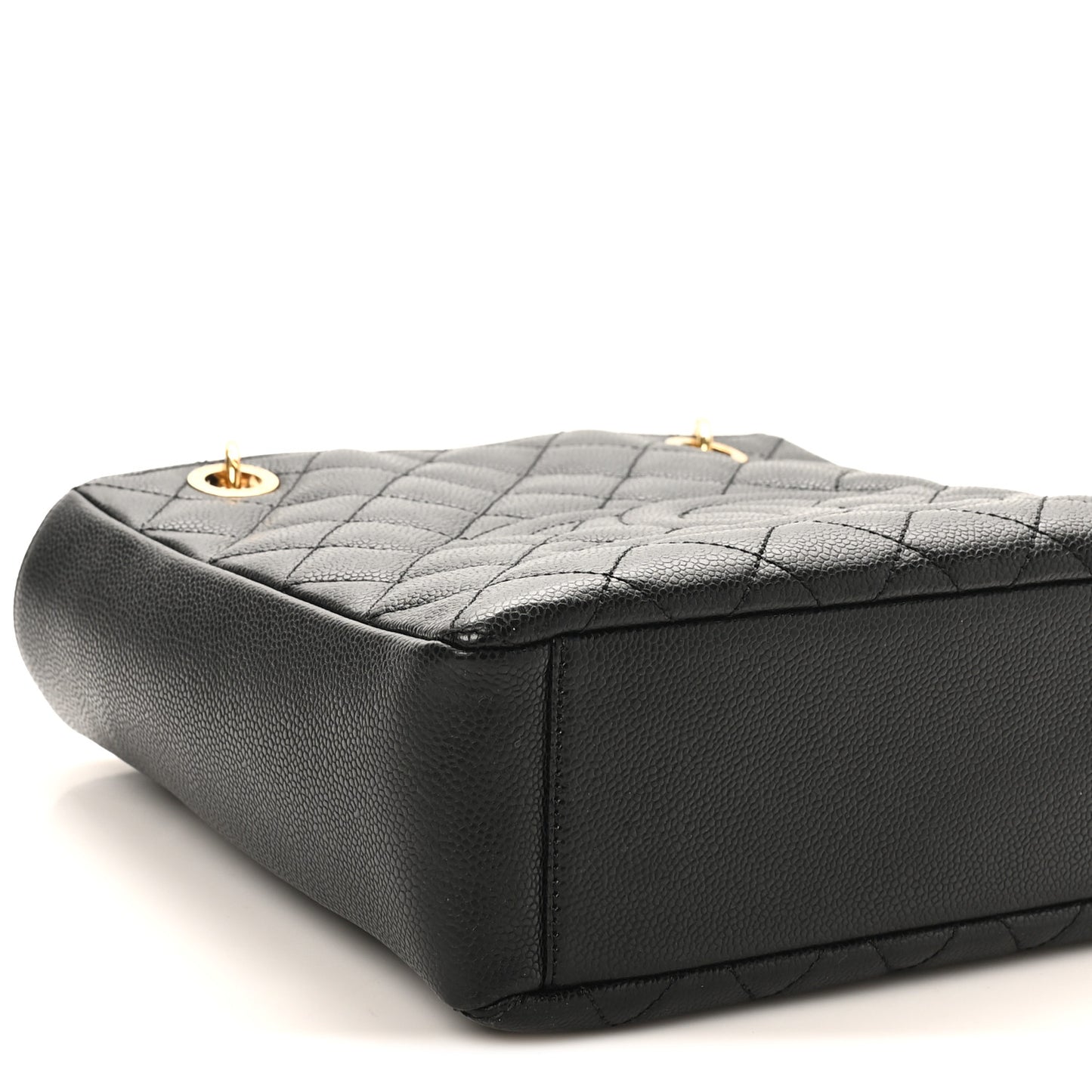 Caviar Quilted Petit Shopping Tote PST Black