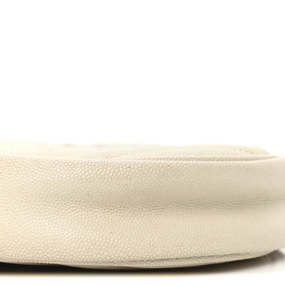 Saint Laurent Grain De Poudre Matelasse Chevron Quilted Round Vinyle Camera Bag Crema Soft 9 of 10