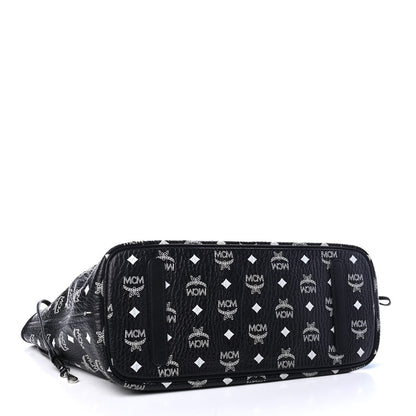 MCM Visetos Medium Anya Zip Top Shopper Tote Black 3 of 8