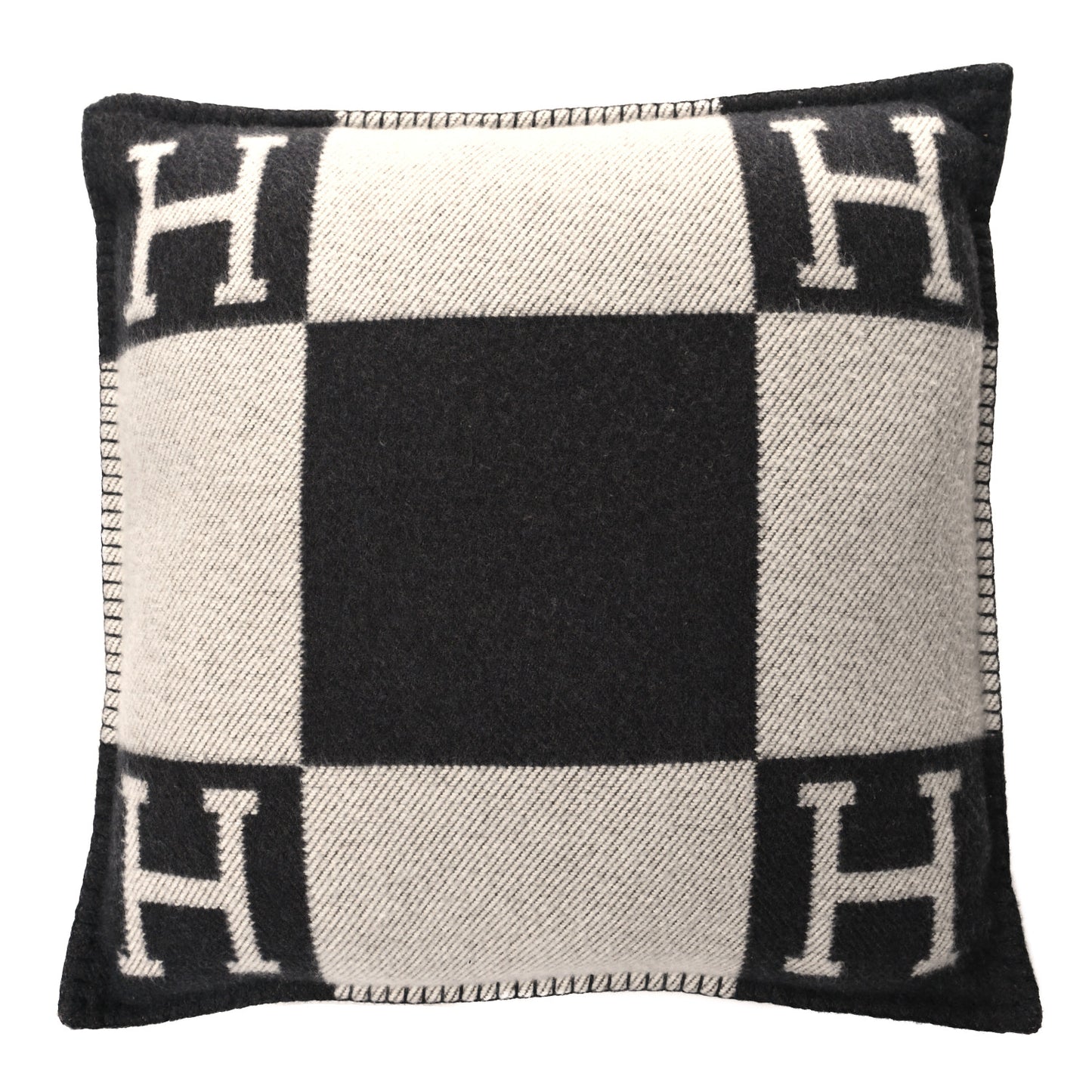 Wool Cashmere Avalon Pillow PM Ecru Gris Fonce