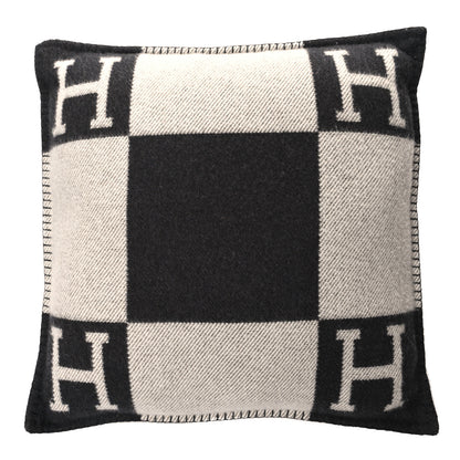 Hermes Wool Cashmere Avalon Pillow PM Ecru Gris Fonce 1 of 3