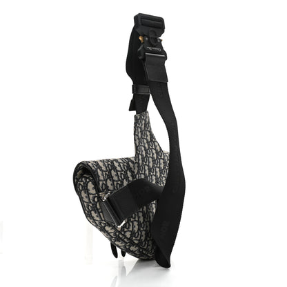 Christian Dior Oblique Mens Saddle Bag Blue 2 of 10