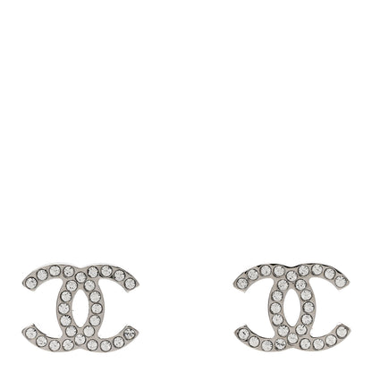 Chanel Crystal Mini Timeless CC Earrings Silver 1 of 5