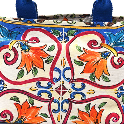 Dolce & Gabbana Canvas Majolica Printed Bambino Bag Multicolor 7 of 9
