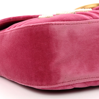Gucci Velvet Matelasse Blind for Love Embroidered Medium GG Marmont Shoulder Bag Light Raspberry Rose Multicolor 9 of 11