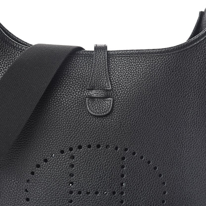 Hermes Taurillon Clemence Evelyne III PM Black 8 of 10