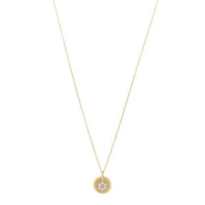 David Yurman 18K Yellow Gold Diamond Cable Collectibles Star of David Charm Pendant Necklace 1 of 8