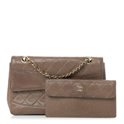 Chanel Lambskin Quilted Small Single Flap Dark Beige 2 of 19