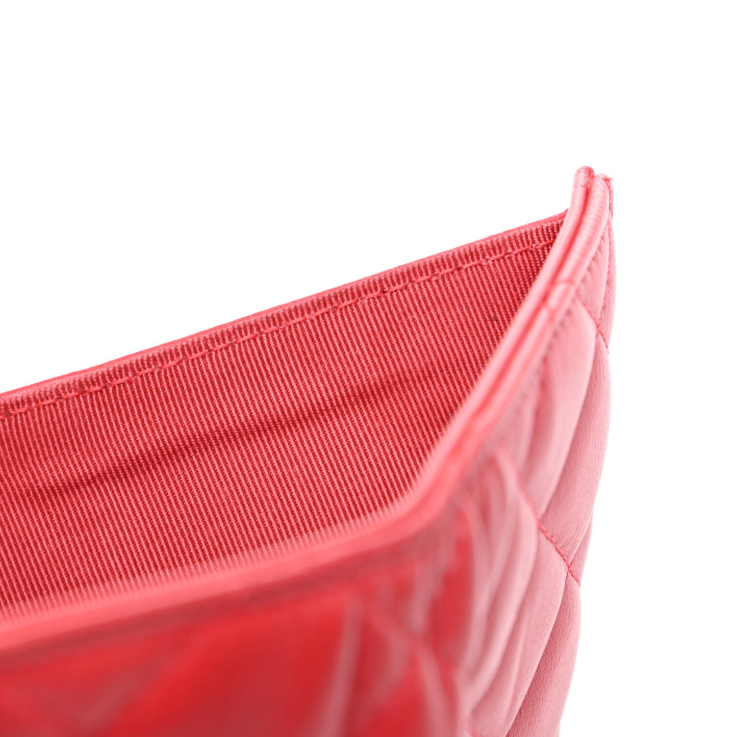 Lambskin Quilted Compact Flap Wallet Coral