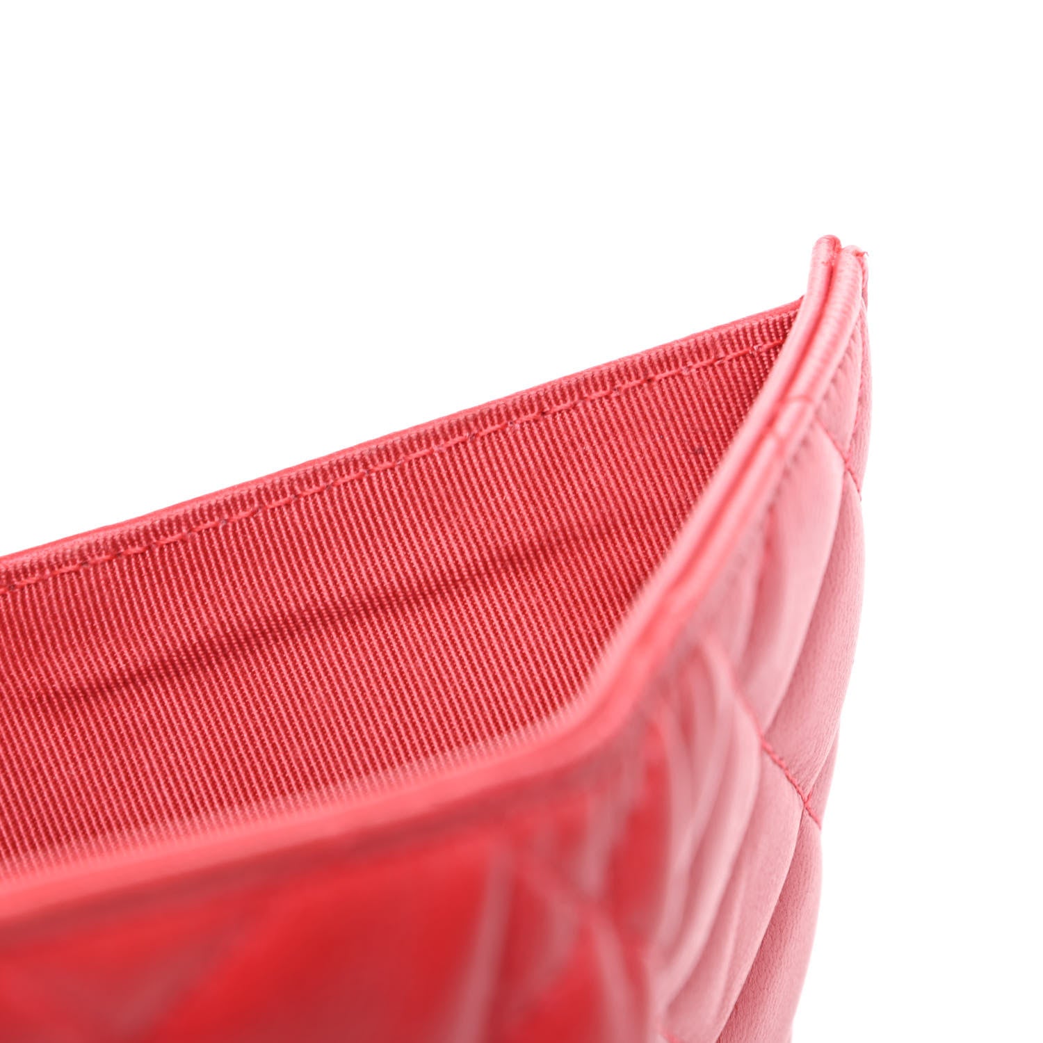 Chanel Lambskin Quilted Compact Flap Wallet Coral 7 of 7