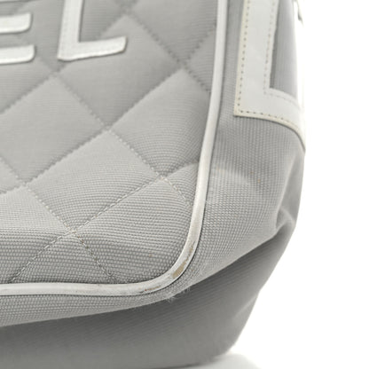 Chanel Canvas Quilted Sport Shoulder Bag Grey White 14 of 15