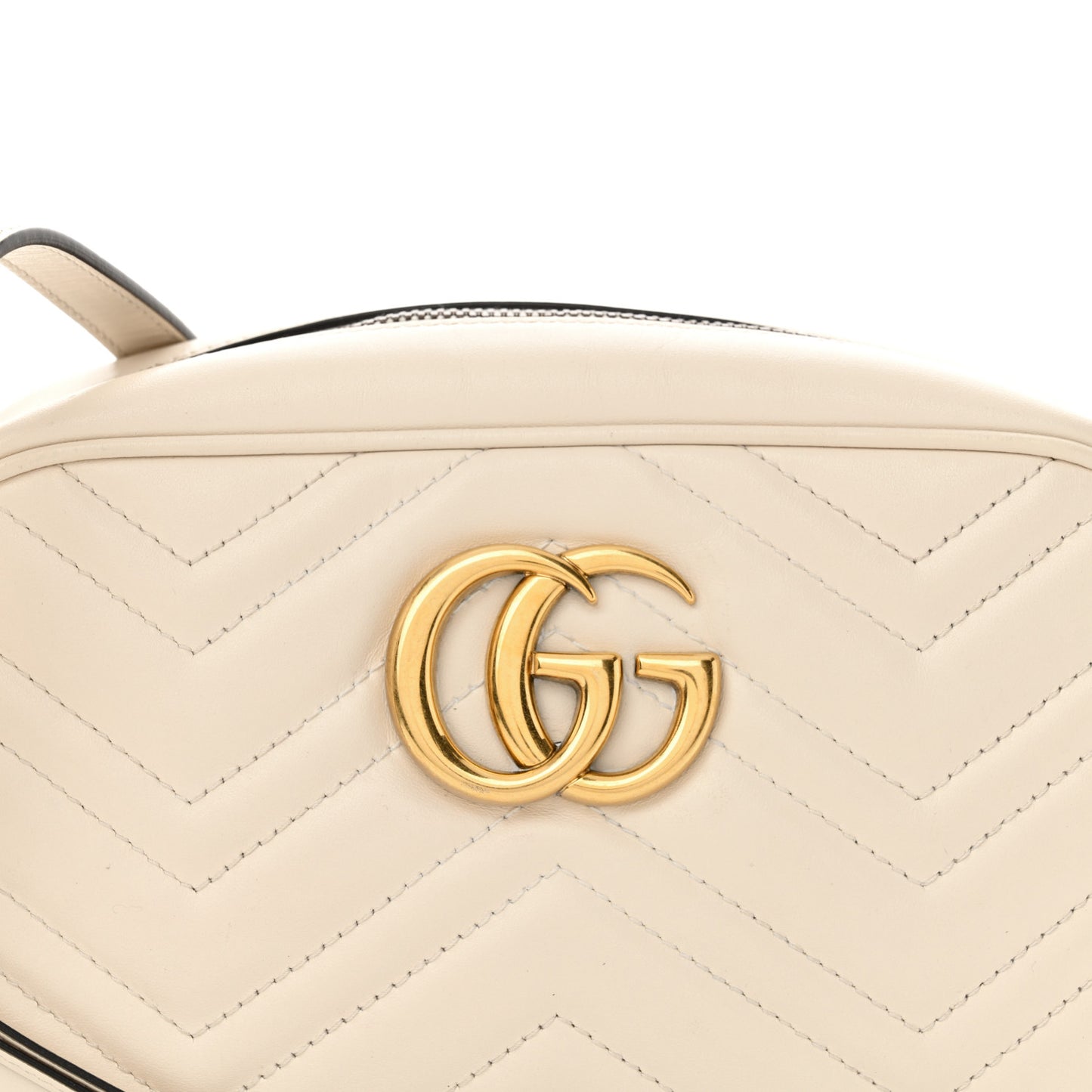 Calfskin Matelasse Small GG Marmont Chain Shoulder Bag White