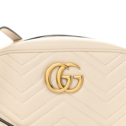 Gucci Calfskin Matelasse Small GG Marmont Chain Shoulder Bag White 8 of 10