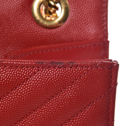 Saint Laurent Grain De Poudre Matelasse Chevron Large Monogram Satchel Lipstick Red 21 of 24