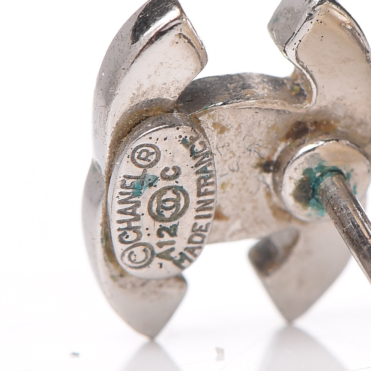 Chanel Crystal Pearl CC Drop Earrings Silver 4 of 4