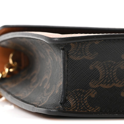 Celine Triomphe Canvas Calfskin Margo Wallet on Chain Tan 9 of 10