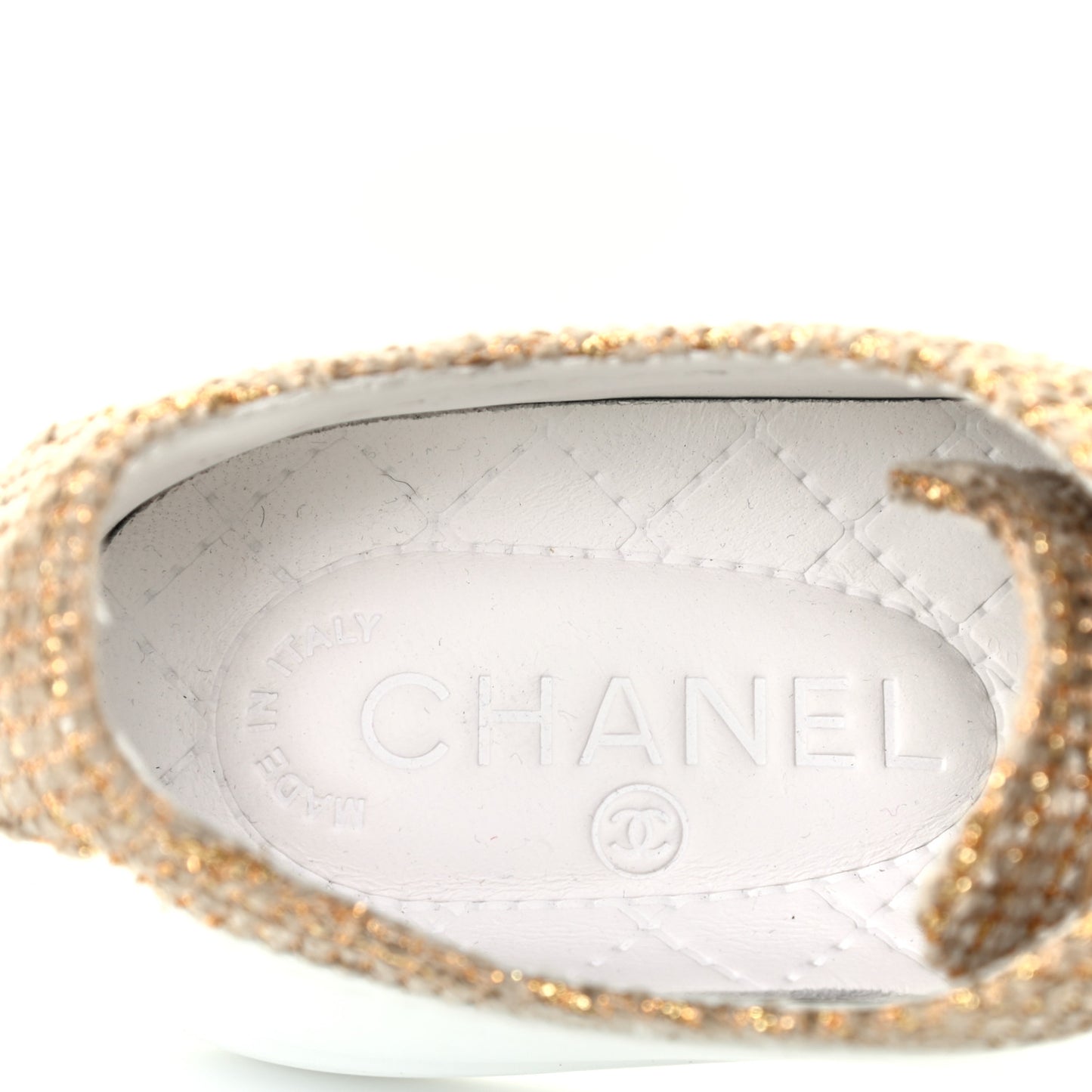 Fantasy Tweed Sneakers 35 Beige Gold