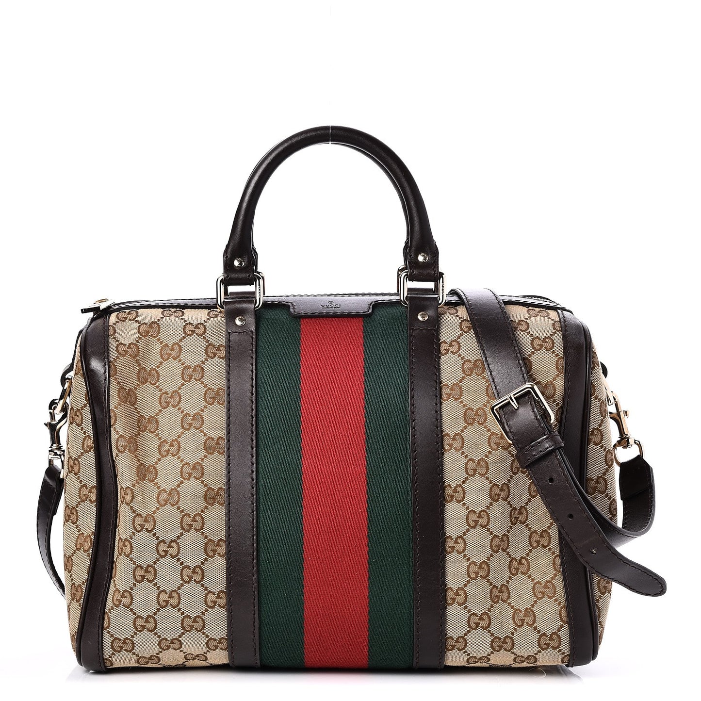 Monogram Vintage Web Medium Boston Dark Brown