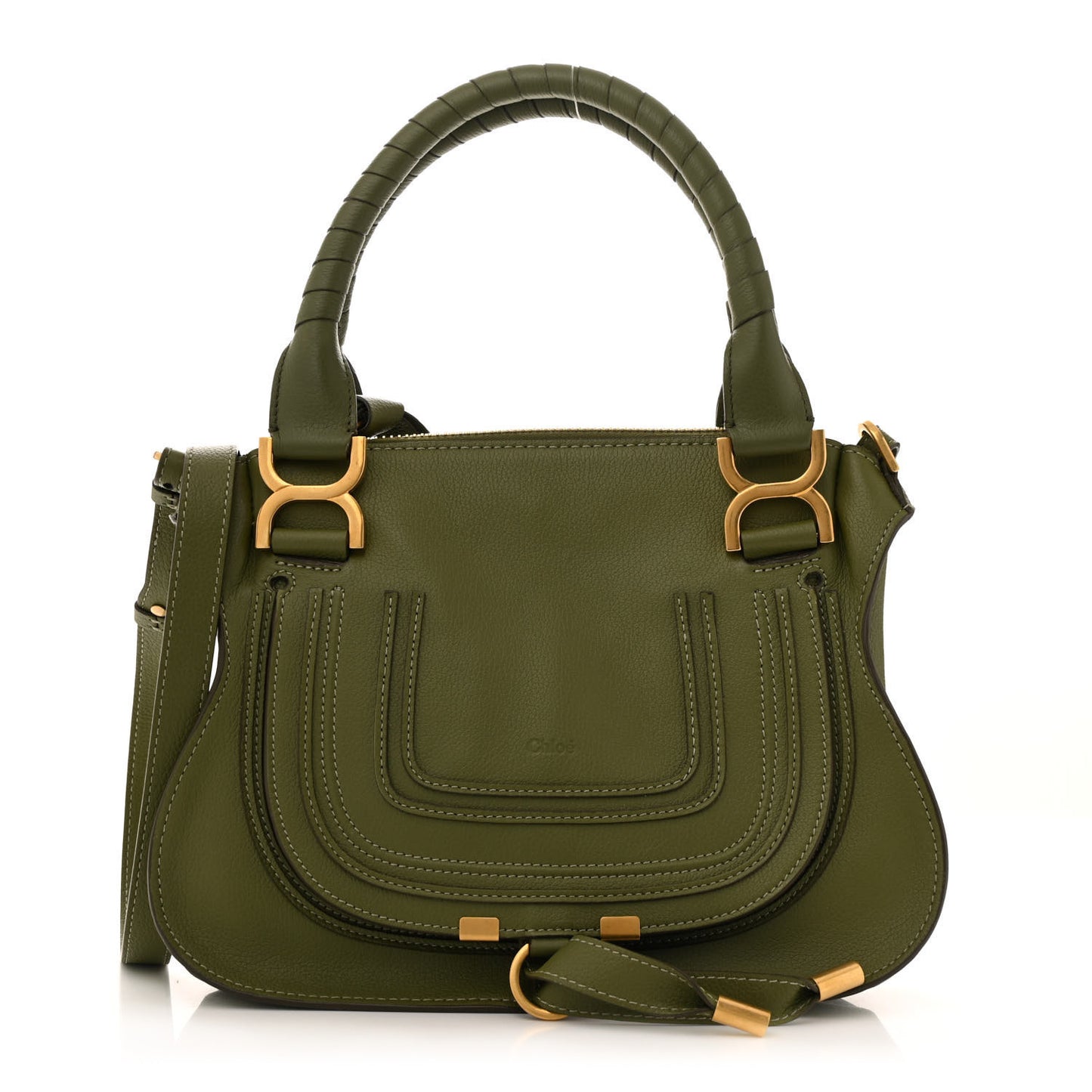 Calfskin Small Marcie Satchel Light Cactus