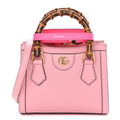 Gucci Wonka Grain Calfskin Mini Diana Tote Bag Wild Rose Fuxia Fluo 1 of 9