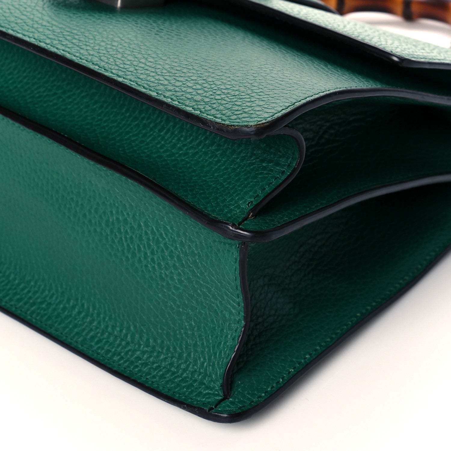 Gucci Dollar Calfskin Crystal Web Medium Dionysus Bamboo Top Handle Bag Emerald 11 of 14