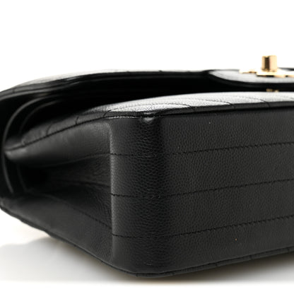 Chanel Caviar Flat Chevron Quilted Small Double Flap Black 9 of 11