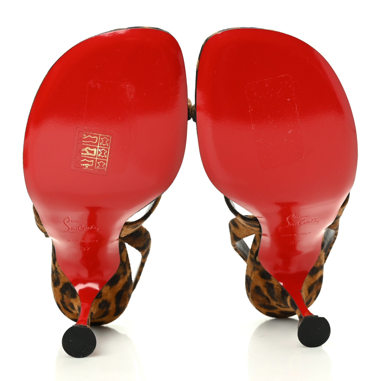 Christian Louboutin Veau Velours Taralita 85 Thong Sandals 37 Leo 5 of 7