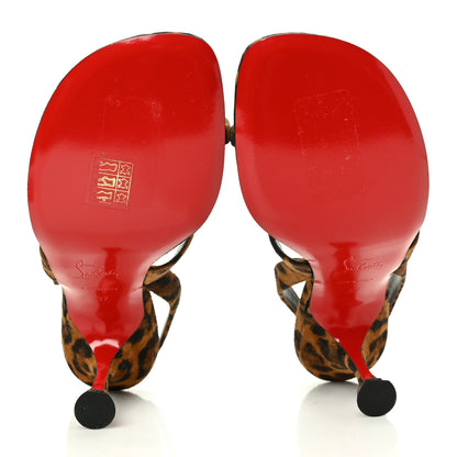 Christian Louboutin Veau Velours Taralita 85 Thong Sandals 37 Leo 5 of 7