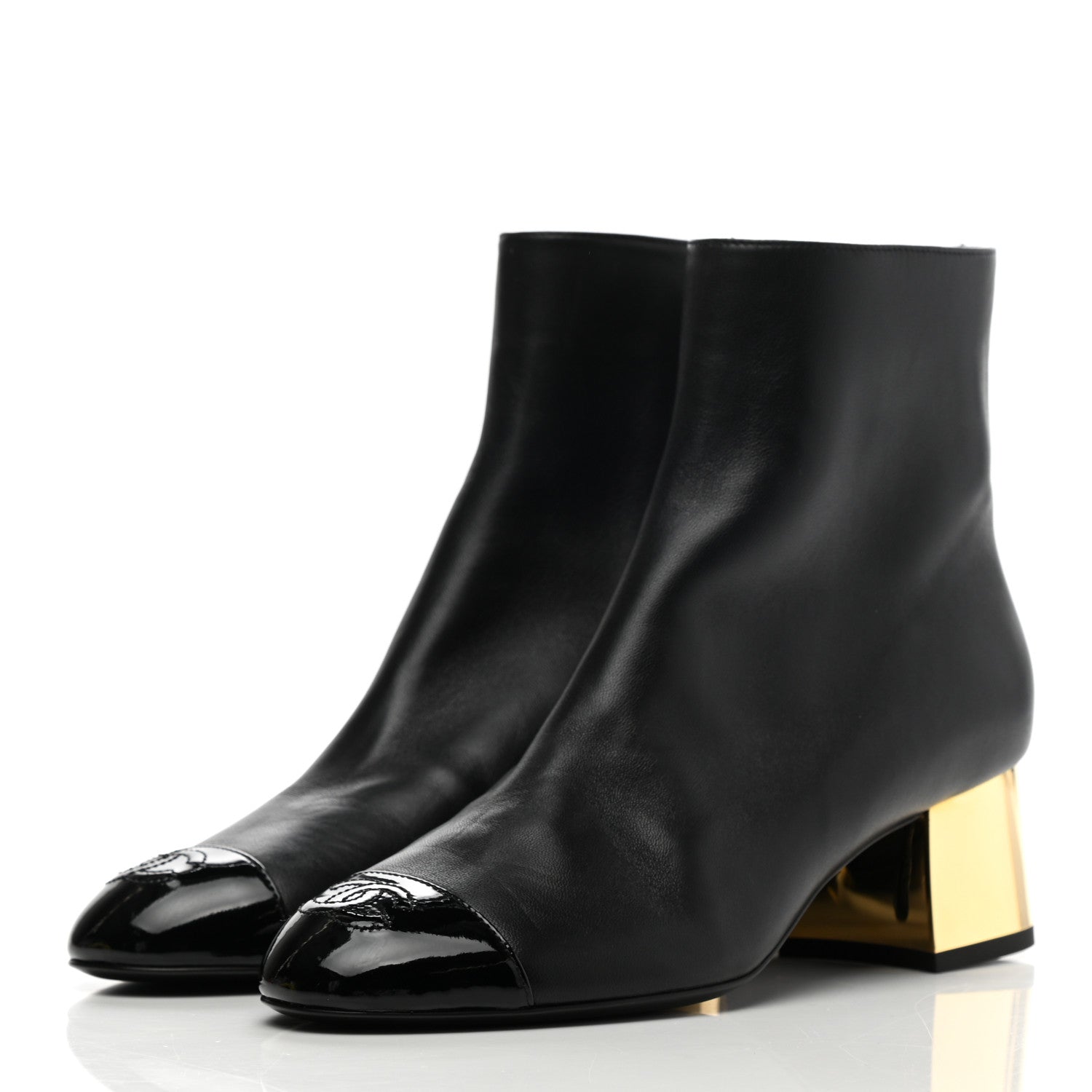 Chanel Mixed Fibers Lambskin Patent Calfskin Convertible High Boots 36.5 Black 9 of 16