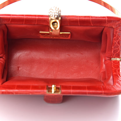 Judith Leiber Crocodile Crystal Evening Bag Red 6 of 14