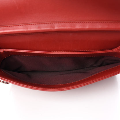 Chanel Lambskin Quilted Retro Label Clutch Red 5 of 11
