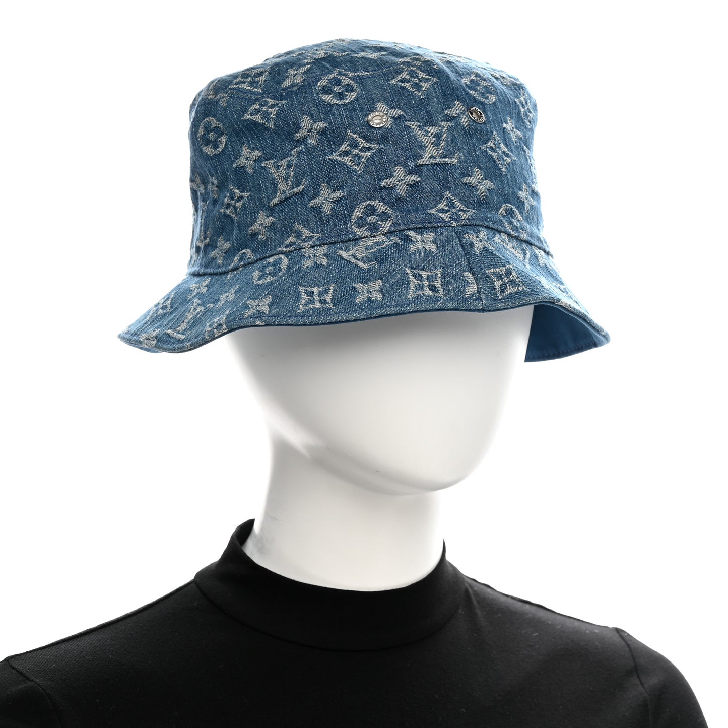 Monogram Denim Transformable Bob Bucket Hat Blue