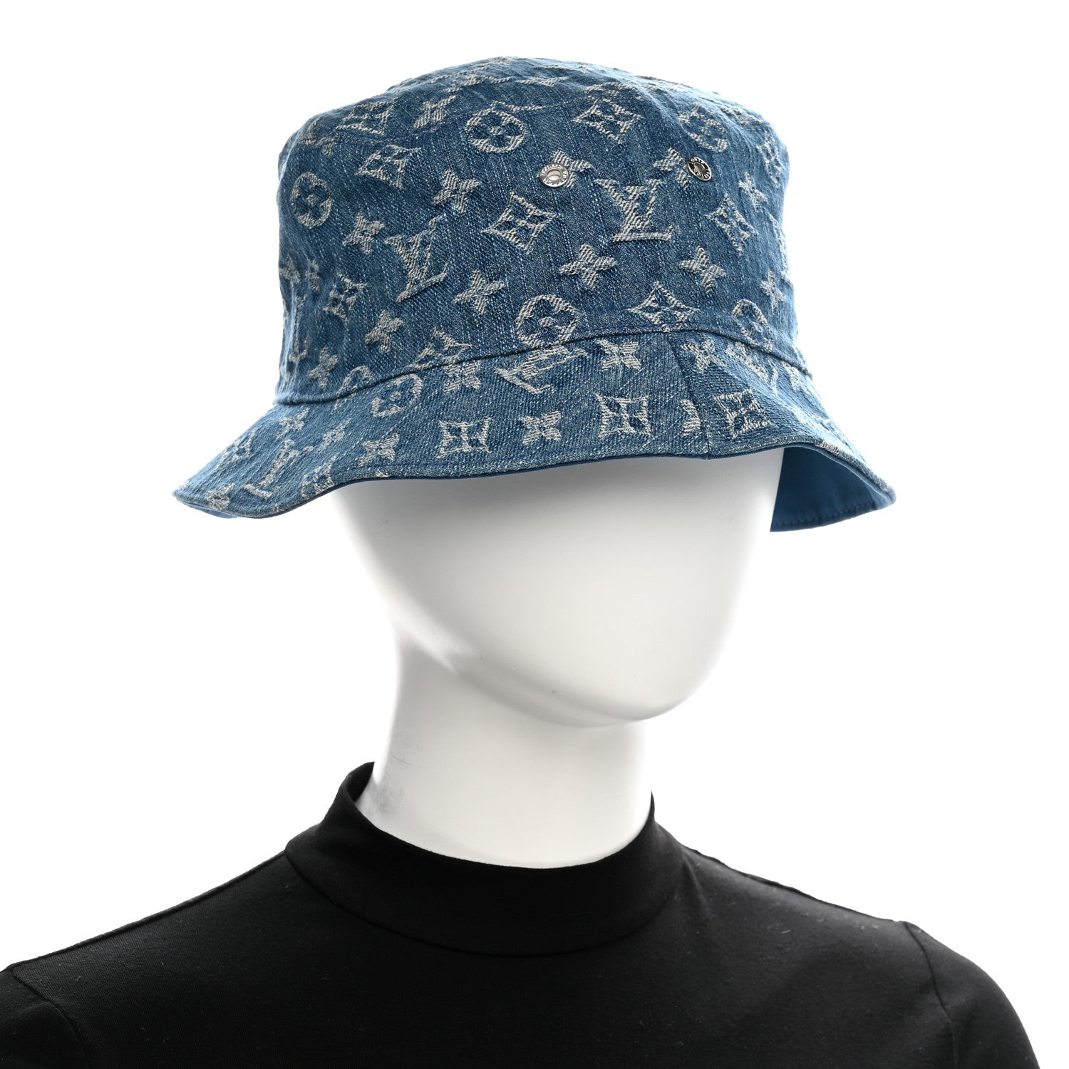 Louis Vuitton Monogram Denim Transformable Bob Bucket Hat Blue 2 of 16