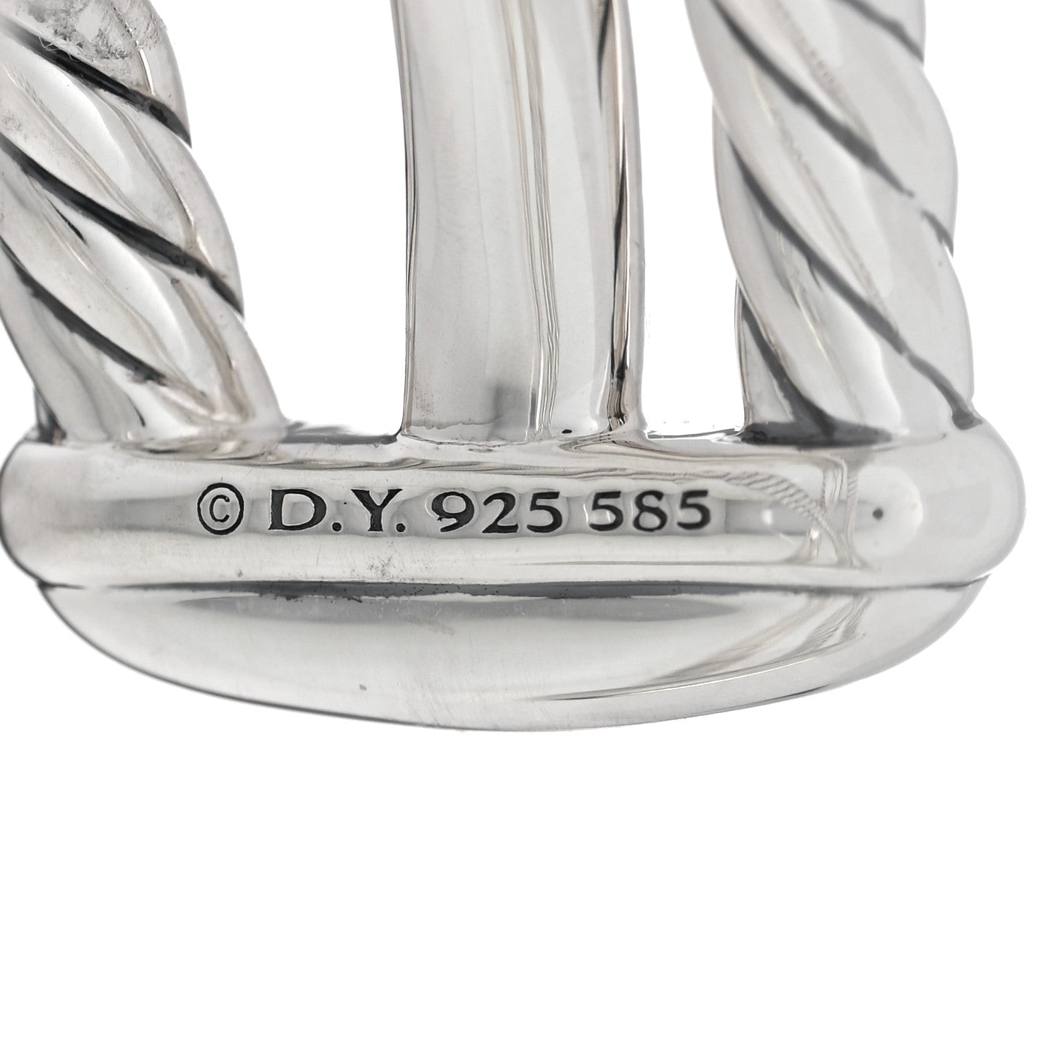 David Yurman Sterling Silver 14K Yellow Gold 19mm Bold Three Row Crossover Cuff Bracelet 3 of 3