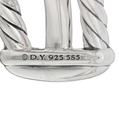 David Yurman Sterling Silver 14K Yellow Gold 19mm Bold Three Row Crossover Cuff Bracelet 3 of 3