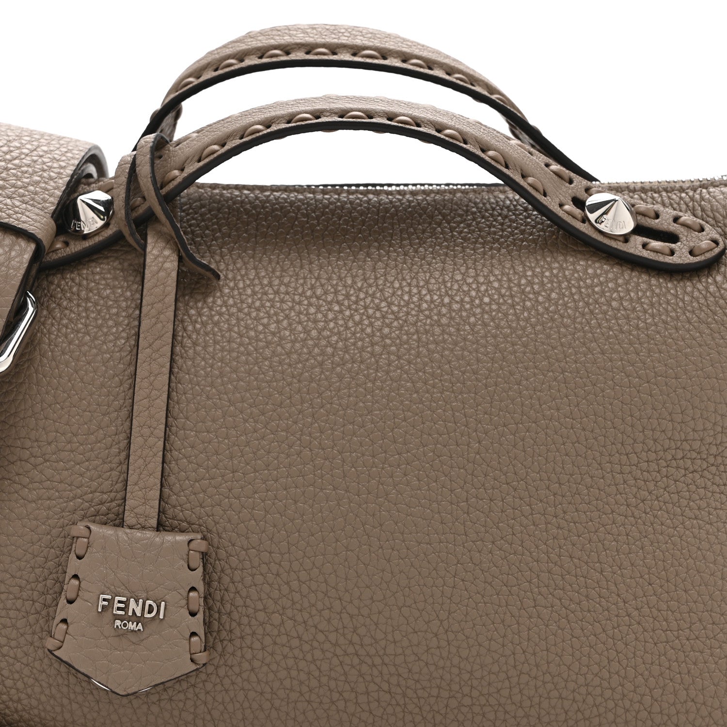 Fendi Cuoio Romano Selleria Medium By The Way Boston Bag Grey 8 of 10