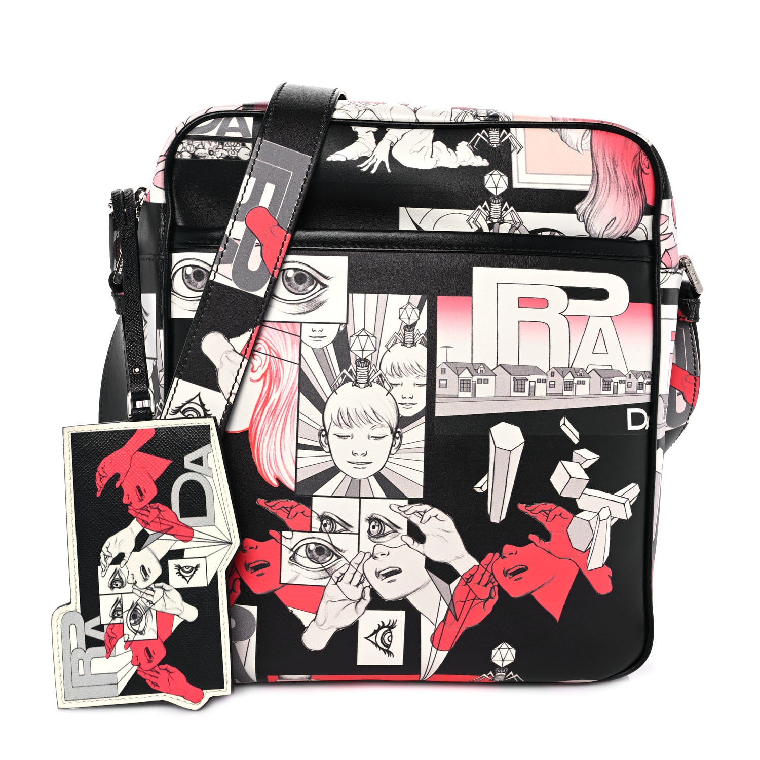 Prada X JAMES JEAN Vitello DNA Flat Messenger Bag Black 1 of 9