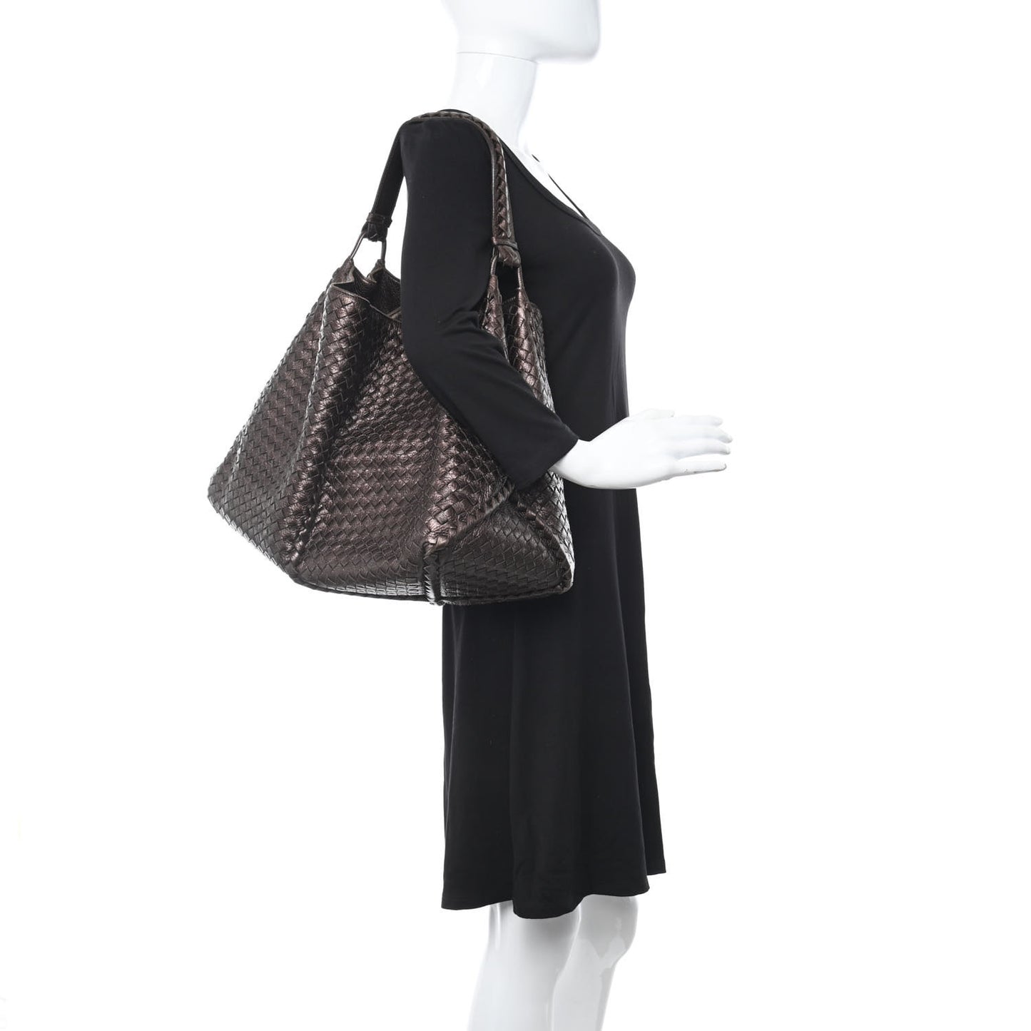 Cervo Intrecciato Shoulder Bag Brown