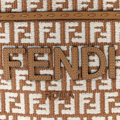Fendi Raffia Chenille Vitello King Plexiglass Micro FF Mini Fendi Sunshine Shopper Tote Natural White Miele Scuro 7 of 9