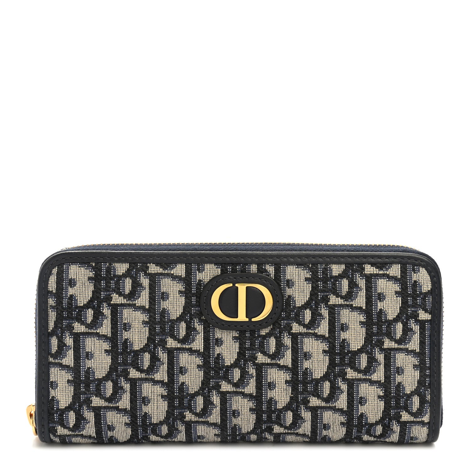 Christian Dior Oblique 30 Montaigne Zip Around Wallet Blue 1 of 10