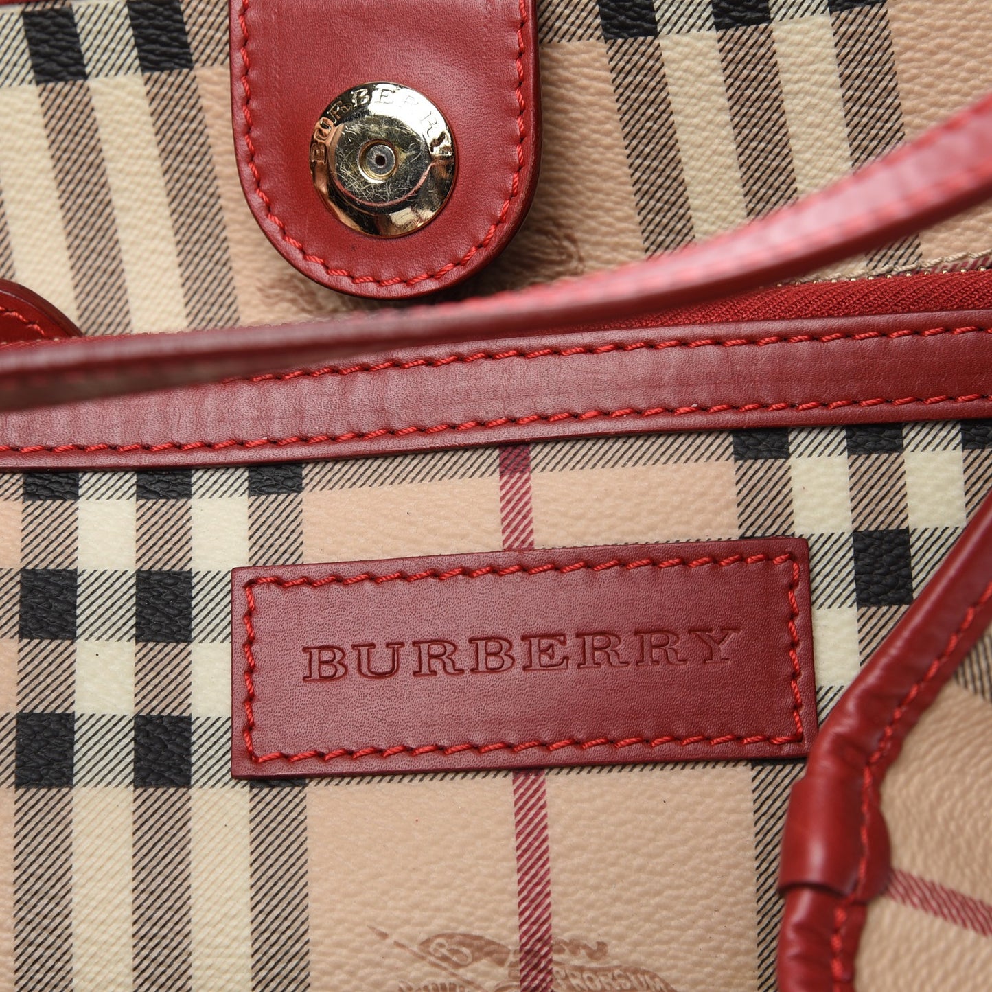 Haymarket Check Small Canterbury Tote Coral Red